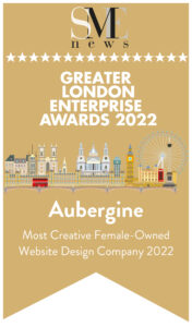 SME Greater London Enterprise Award 2022 for the Most Creative Femail-Owned Web Design Company 2022 gold badge
